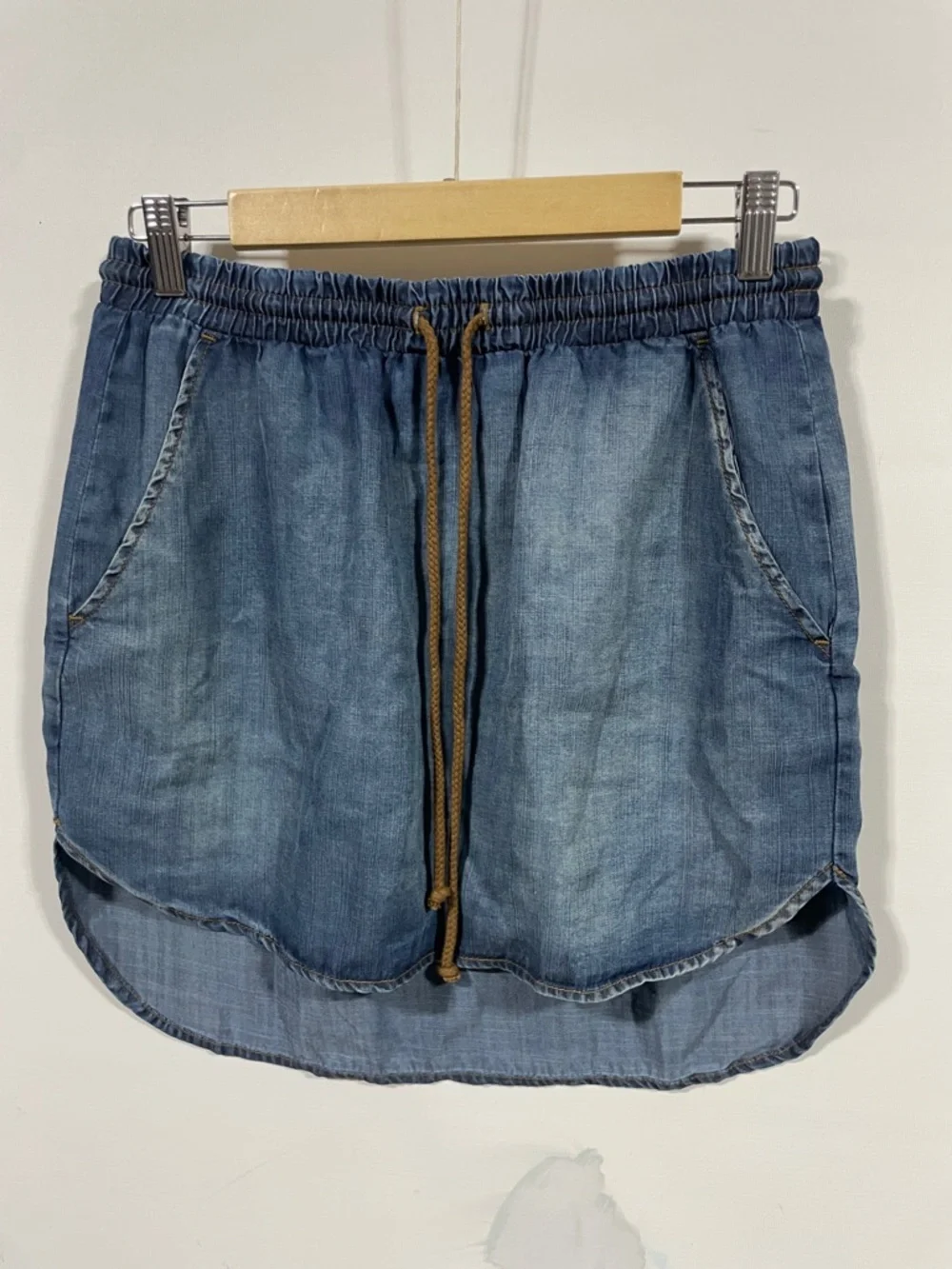Cloth & Stone Denin Drawstring Mini Skirt - Blue - Picture 1 of 3